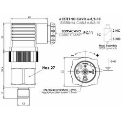 Nardi Atlantic Part PA116001225 Pressure Switch 225 bar